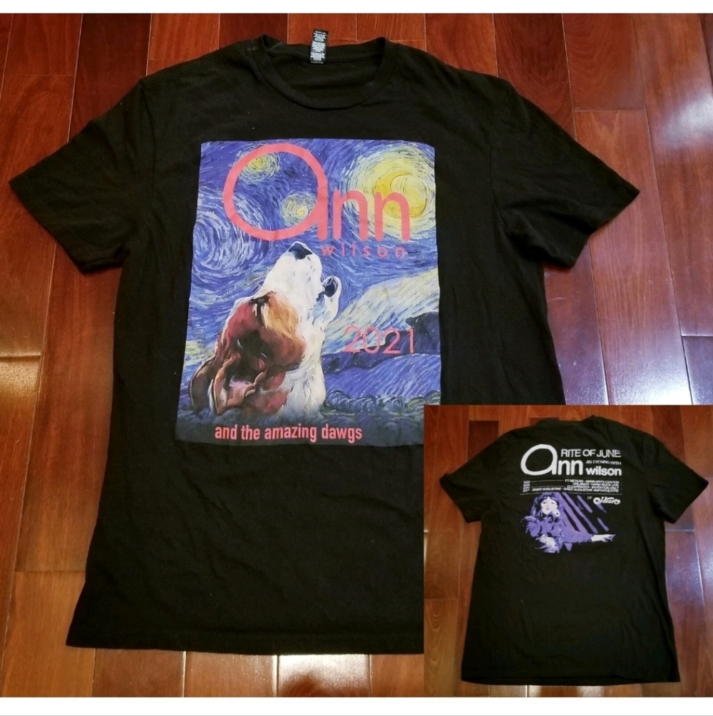 Ann Wilson of Heart And The Amazing Dawgs 2021 Concert Tour T-Shirt Adult Large